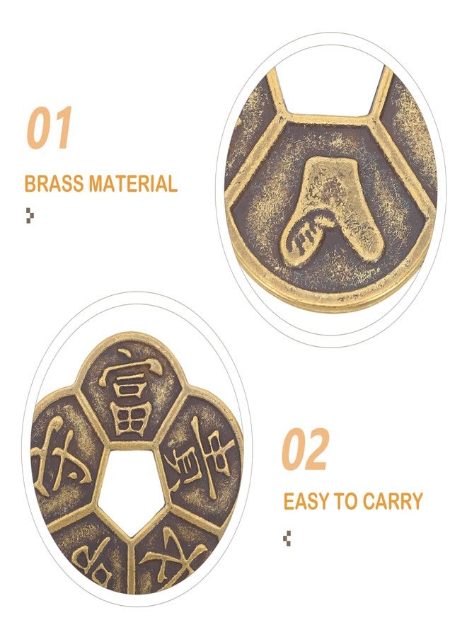 FOYTOKI Chinese Feng Shui Good Luck Coins 2.16 Inch Brass Divination Tokens with Holes for Home Decor and Spiritual Practices - Image 4